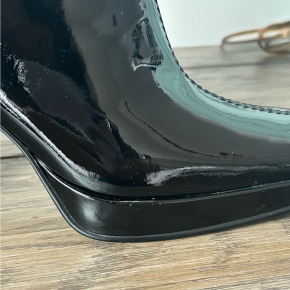 Nine West patent leather boots, 3” heel and inside zipper. NEVER WORN WITH BOX - Picture 7 of 8